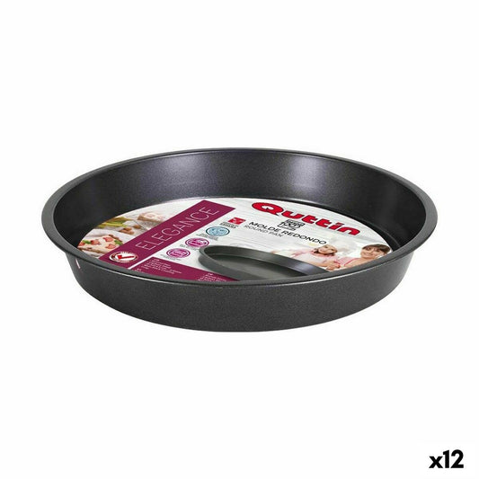 Cake Mould Quttin Black Carbon steel 32 x 4,5 cm (12 Units)-0