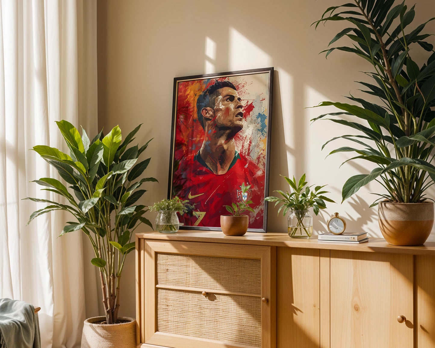 Fußball Legende Ronaldo Portugal · Dynamisches Kunstposter im Splash Art Stil · Wanddeko für Fans · Druck ohne Rahmen-2