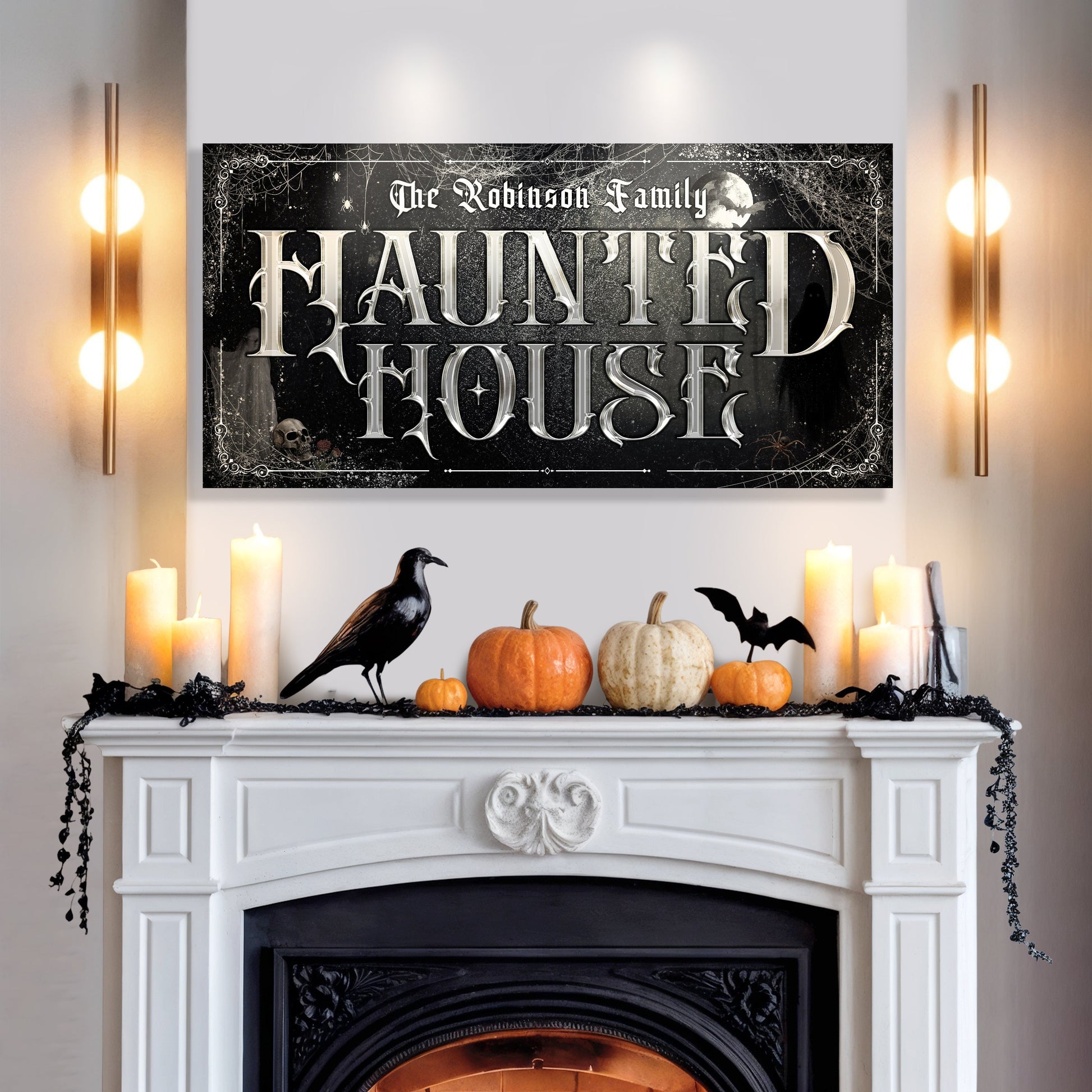 Personalized Haunted House Halloween Sign III-1