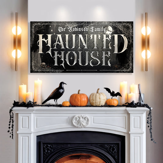 Personalized Haunted House Halloween Sign III-1