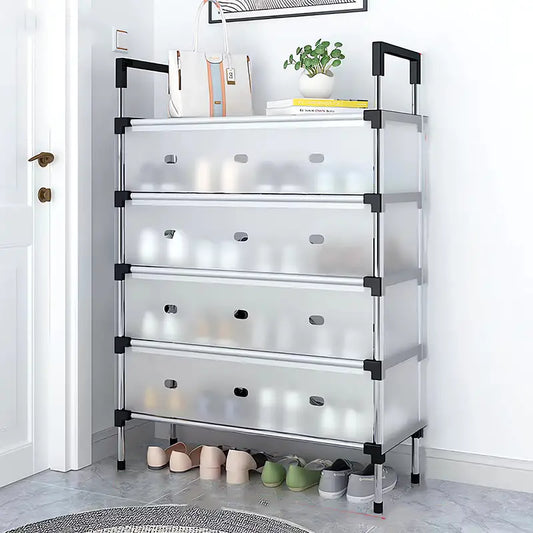 Say goodbye to dusty shoes with this convenient dustproof storage shelf-1