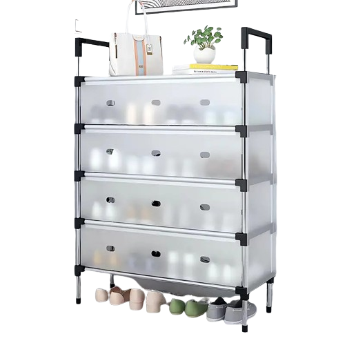 Say goodbye to dusty shoes with this convenient dustproof storage shelf-0