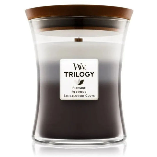 Scented Candle Woodwick Trilogy Medium Warm Woods-0