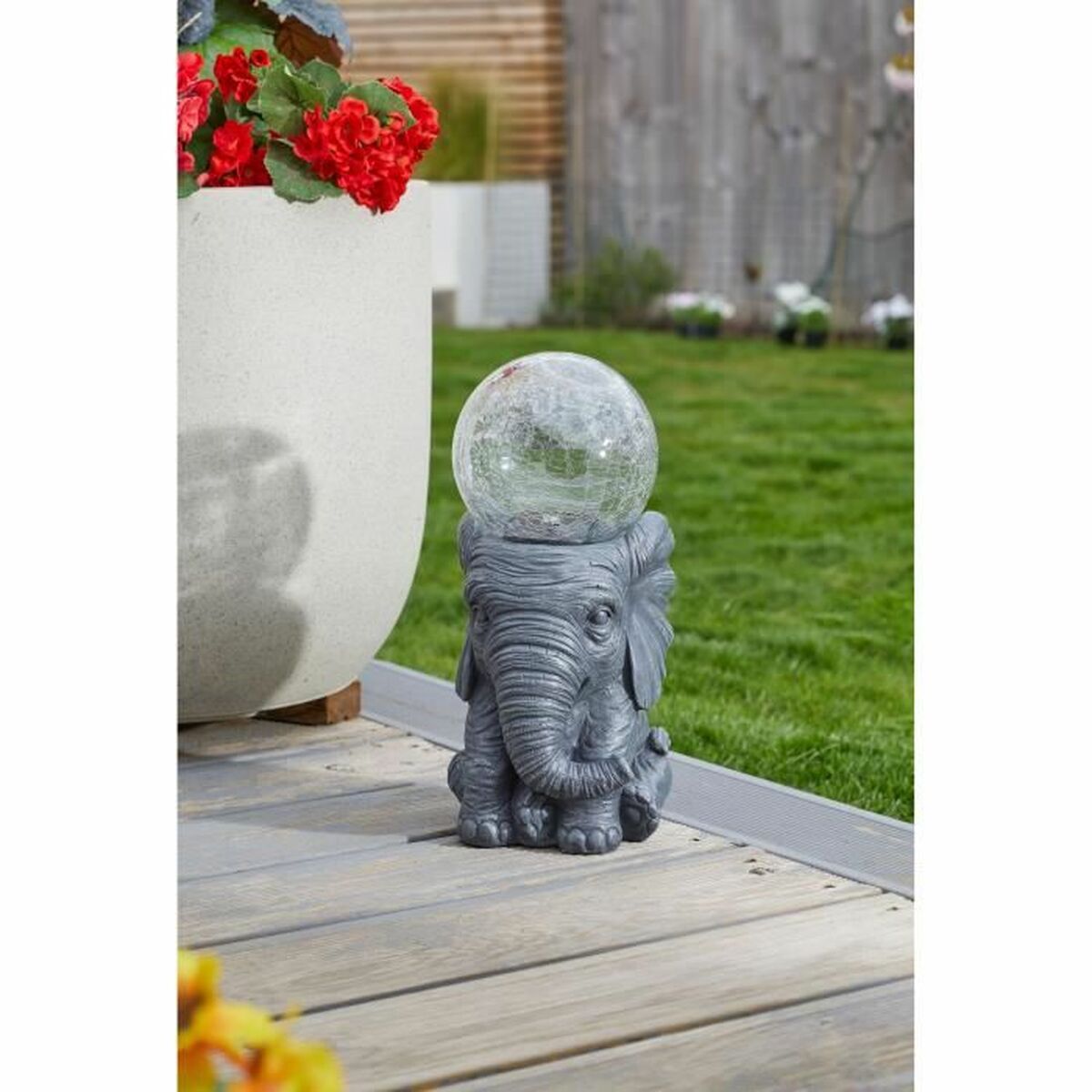 Solar lamp elephant White-2