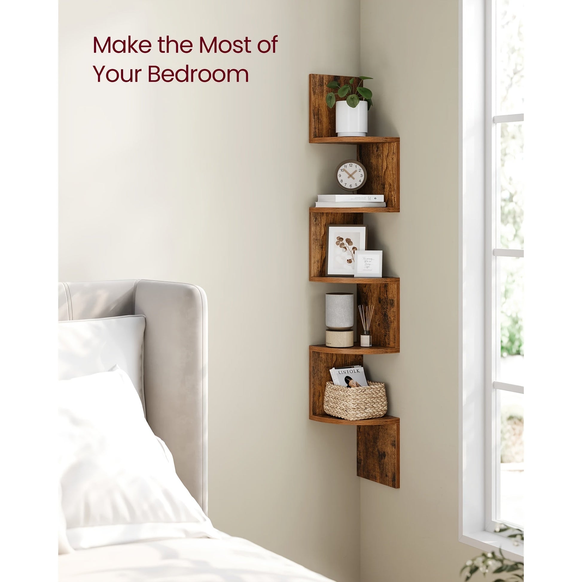 Floating Corner Wall Shelves (5-Tier)-1