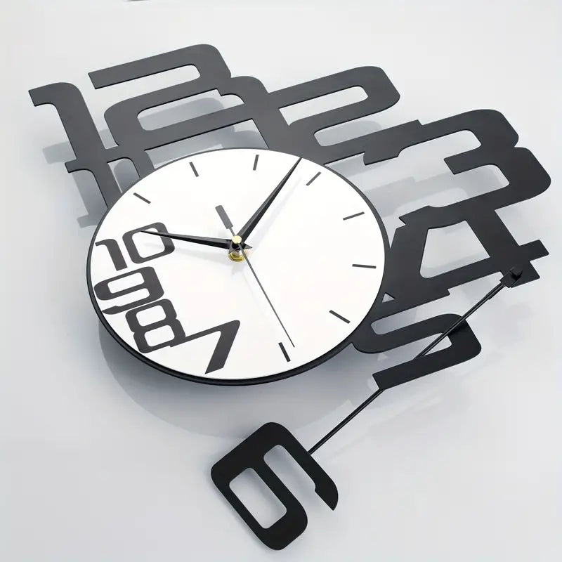Modern Minimalist Metal Wood Wall Clock-4