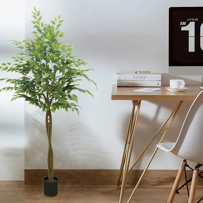 Nearly Natural 160.02cm Artificial Ficus Palm Tree in Pot-2