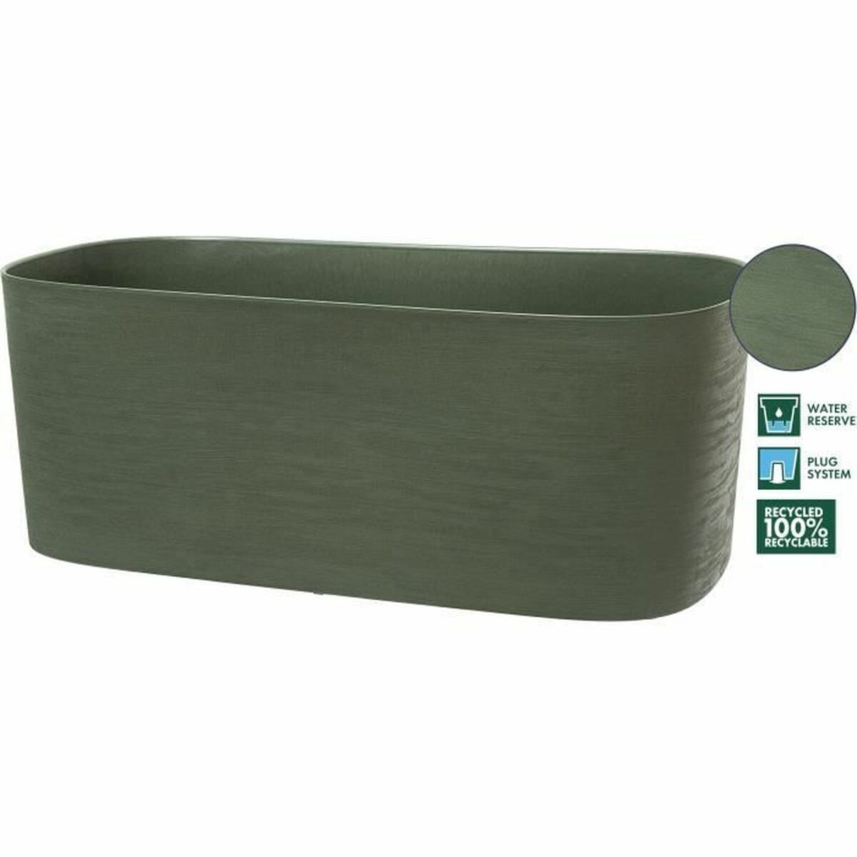 Self-watering planter Garden ID Green 17 x 50 x 17 cm-2