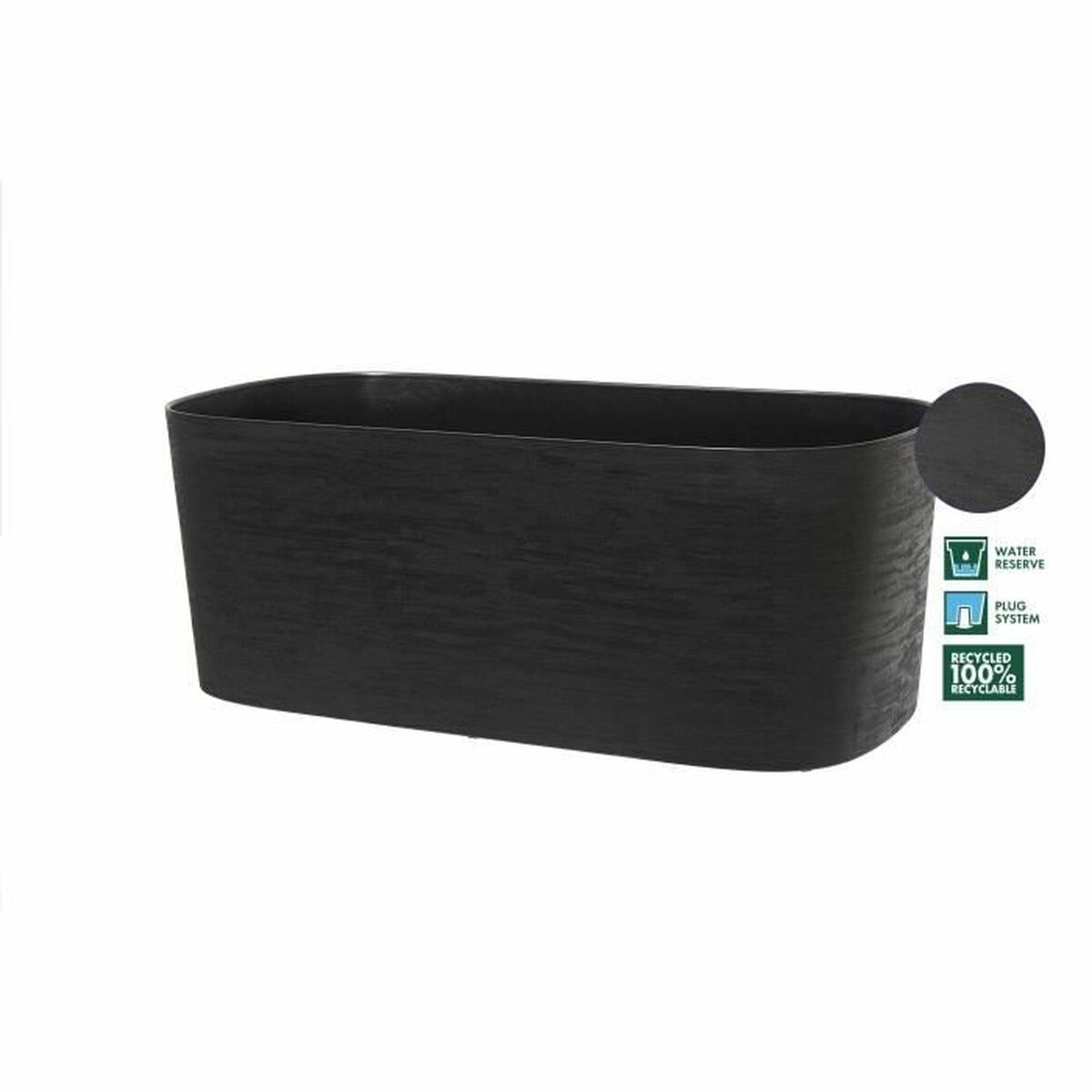 Self-watering planter Garden ID Black 17 x 50 x 17 cm-2