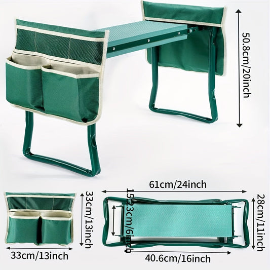 Garden Kneeling Chair with Cushion and Tool Bag-1