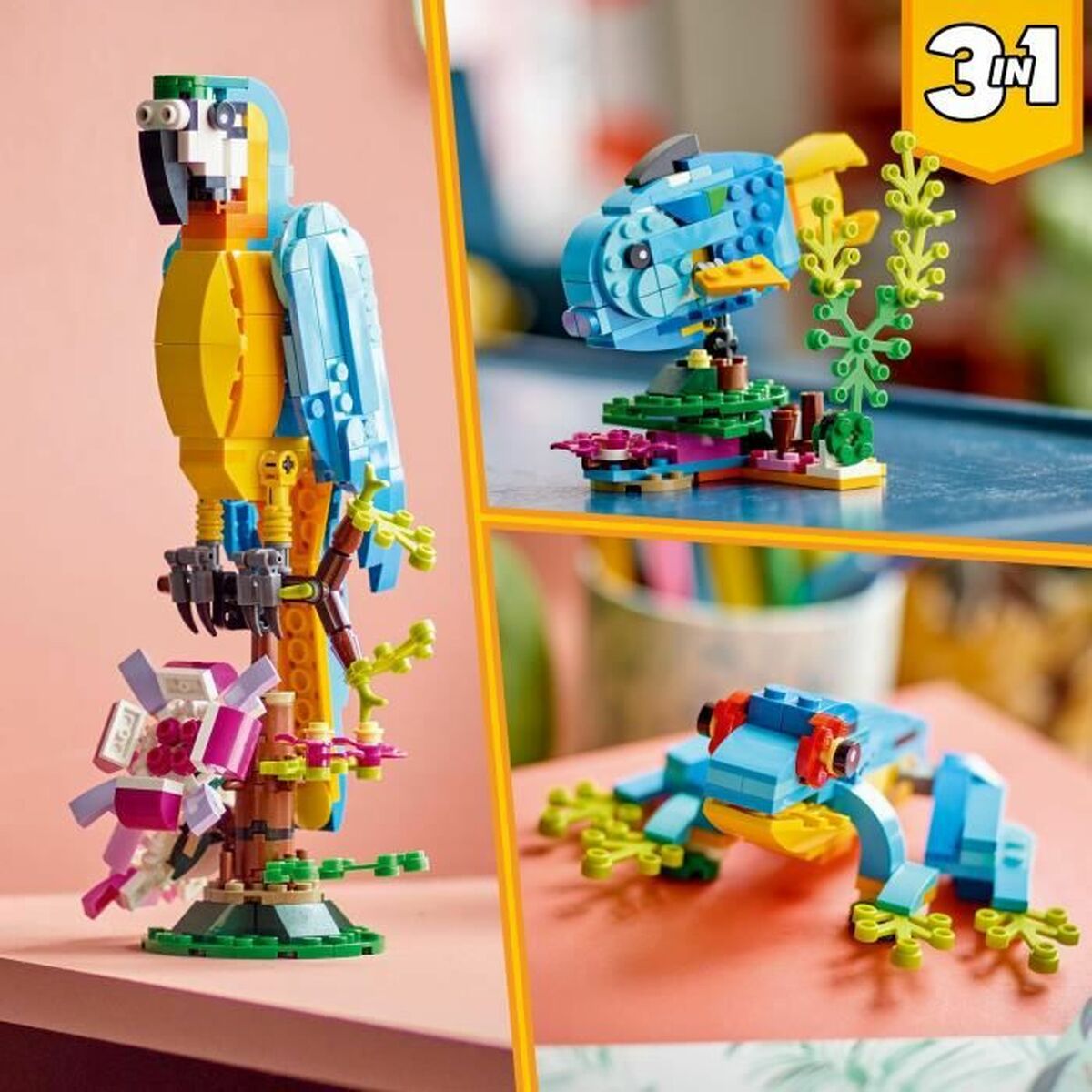 Construction set Lego Creator 31136 Exotic parrot with frog and fish 3-in-1 253 Pieces-4