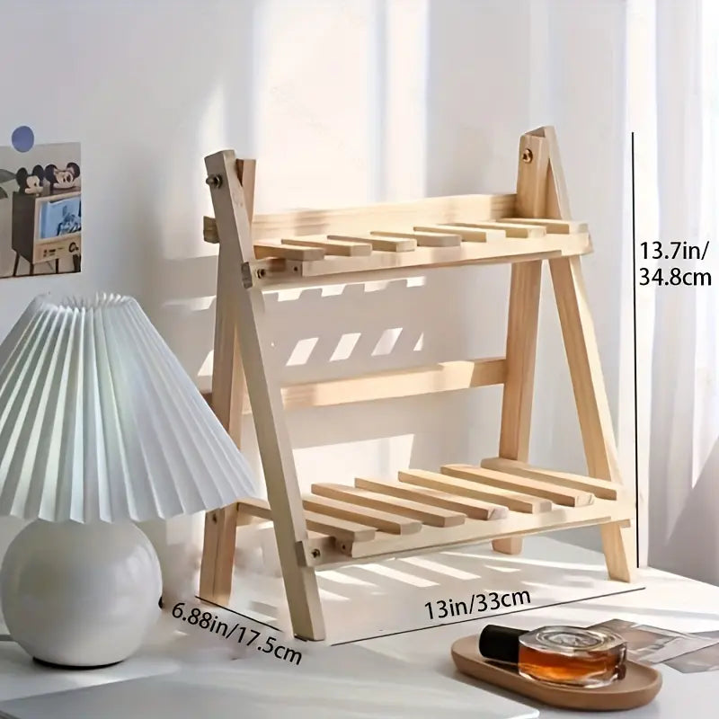 Clutter-Free and Chic: Wooden 2-Tiers Desktop Organizer Shelves-2