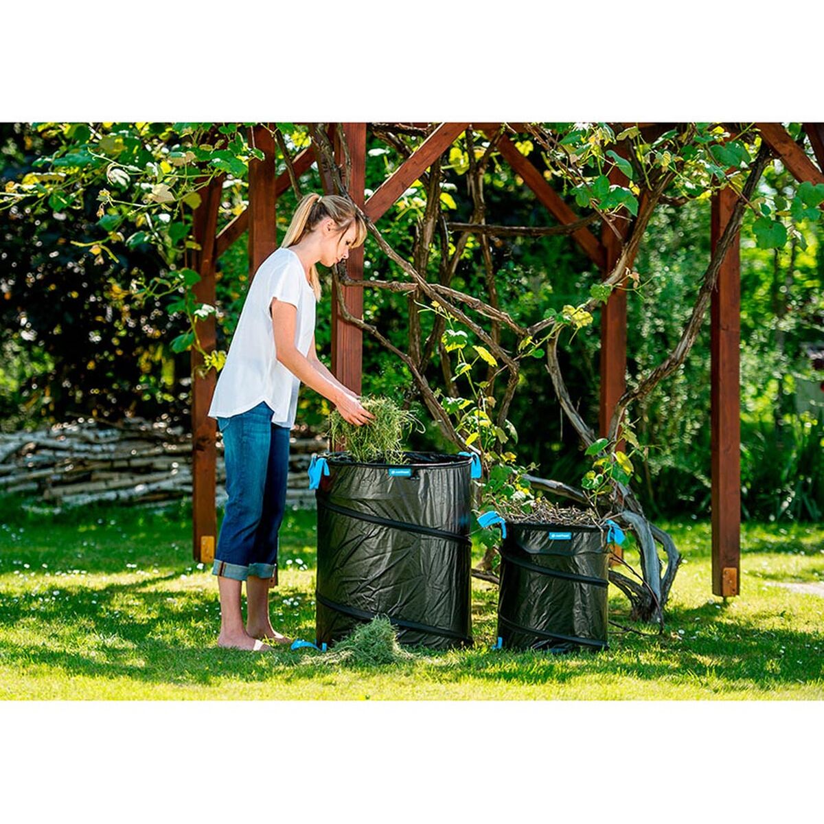 Garden waste bag Cellfast Pop Up Nylon Steel 40 x 40 x 48 cm Foldable-2