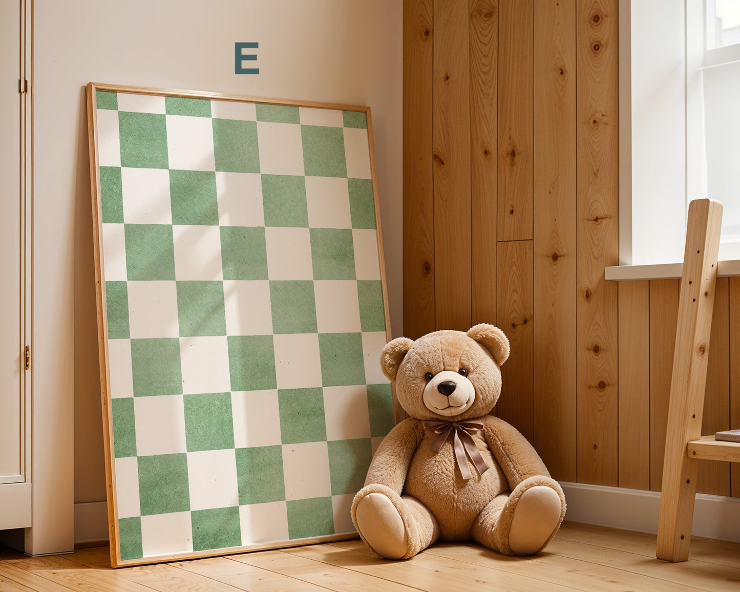 Poster Kinderzimmer Bär · Elefant · Fuchs · Katze · Geschenkidee für Kinder · Grün & Gelb · Waldtiere & Safari · Deko Print ohne Rahmen-6