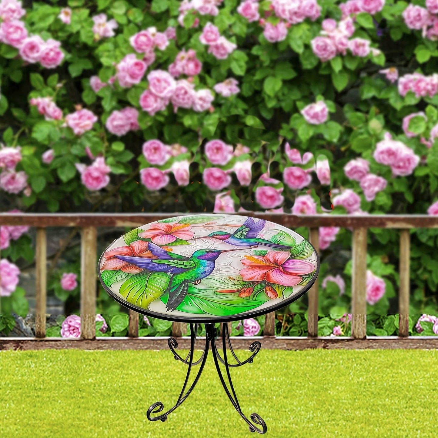 Round Metal Side Table Hummingbird-4