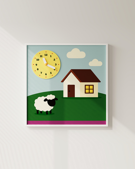 Sheep & House Decorative Clock-0