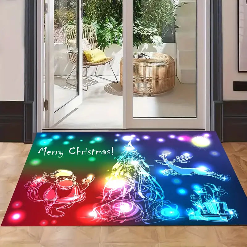 NNETM 1pc Christmas Decor Floor Mats-4