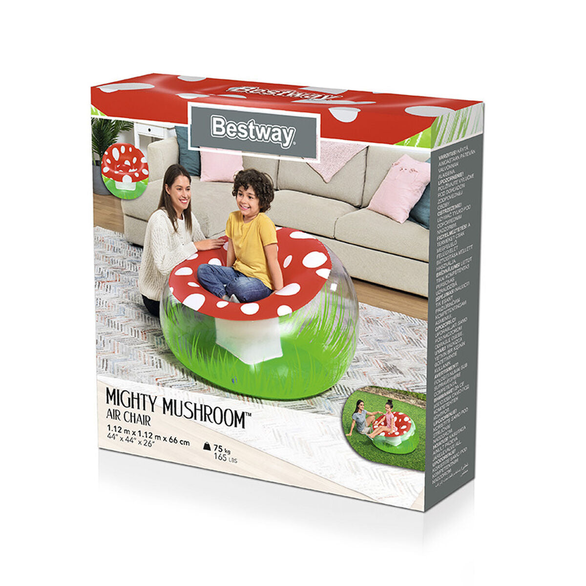 Inflatable Armchair Bestway Multicolour 112 x 112 x 66 cm Mushroom-2