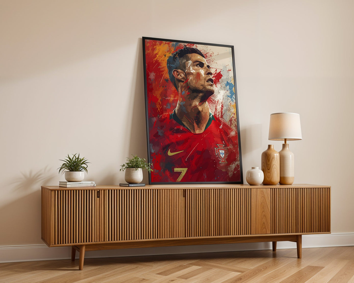 Fußball Legende Ronaldo Portugal · Dynamisches Kunstposter im Splash Art Stil · Wanddeko für Fans · Druck ohne Rahmen-4