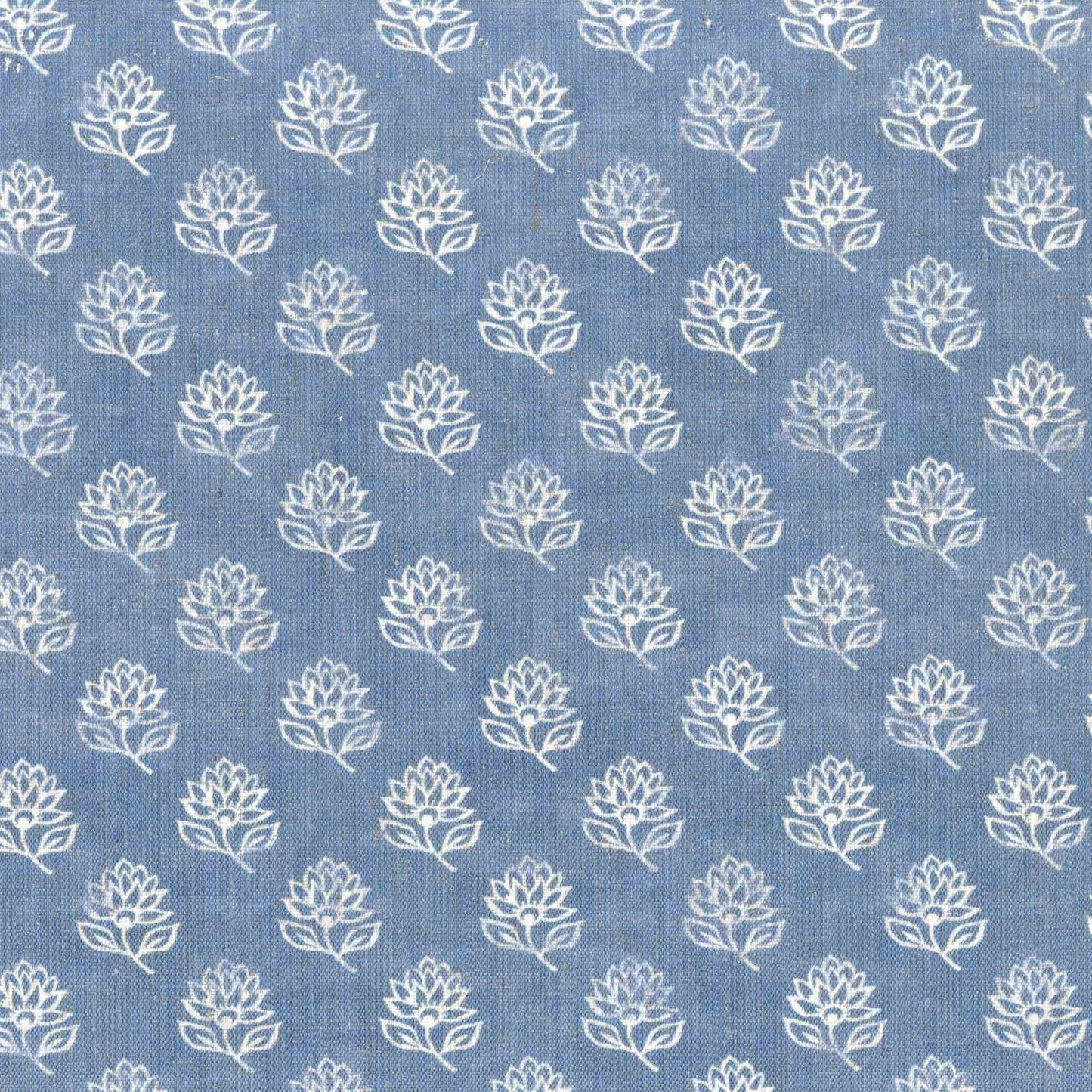 Aurelia Block Print Floral Linen Curtains UK | 3 Colours | Custom Size, Blackout & Cotton Lined-3