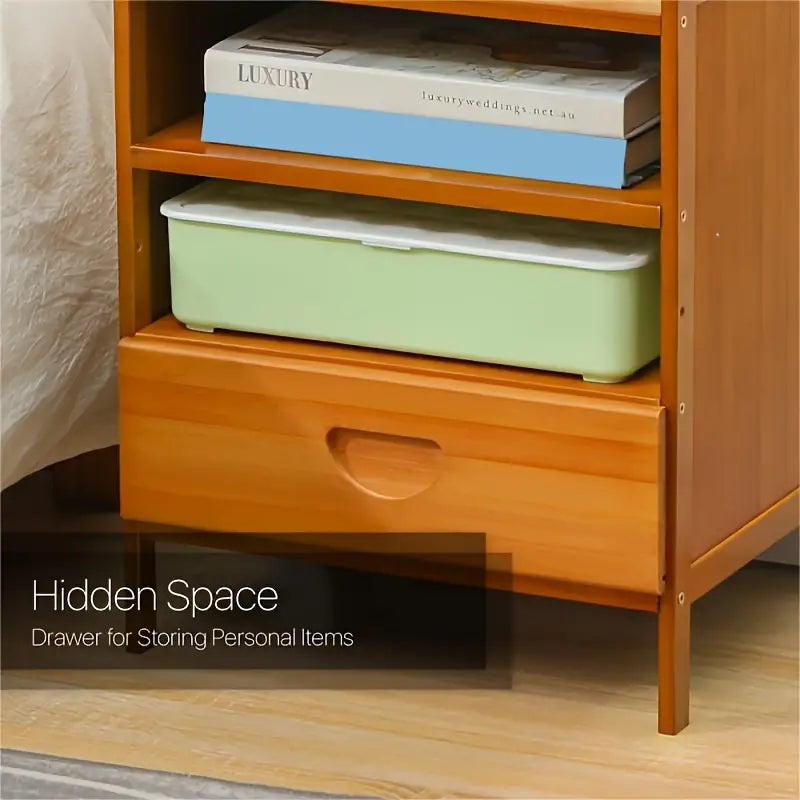 Bedside Table Rectangular Shape - Tan Color-3