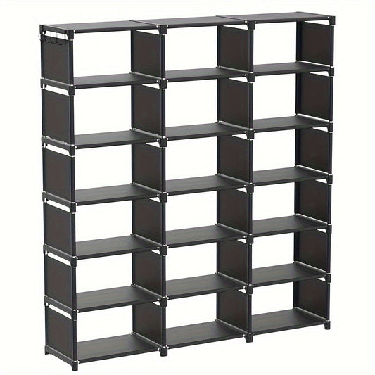 Metal Bookshelf Storage Organizer (18 Grid)-0
