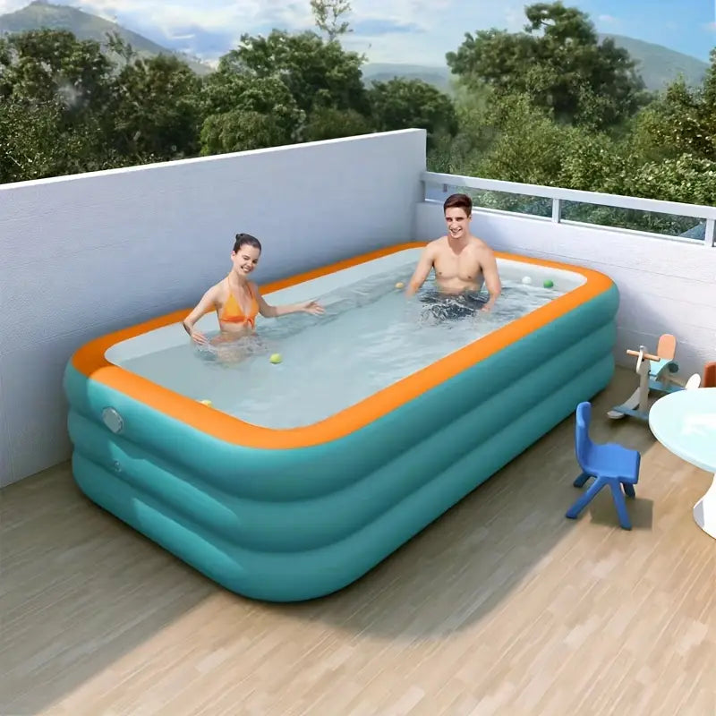 Large Inflatable Family Swimming Pool (260x170x56cm)-2