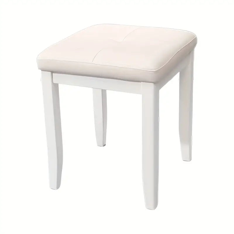 Minimalist White Dressing Stool - Bedroom Makeup Chair-3