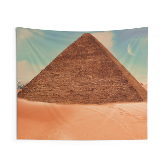 Brown Pyramid Moon Tapestry-0
