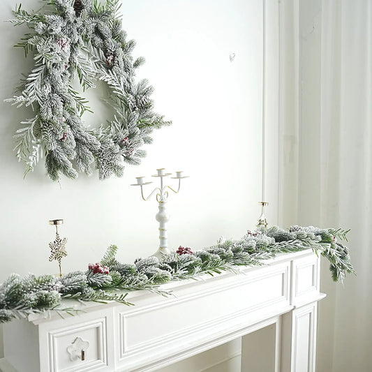 NNEOBA Red Berry Christmas Wreath Holiday Decor-1