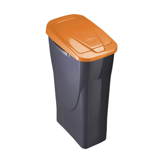 Rubbish bin Black/Orange polypropylene (15 L)-0
