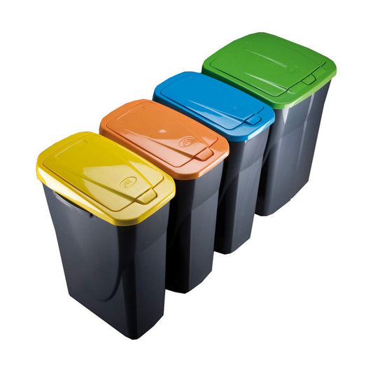 Rubbish bin Black/Orange polypropylene (15 L)-1
