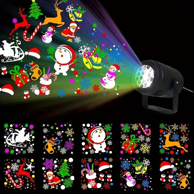 Santa Claus LED Snowflake Projection Light - 16 Patterns-2