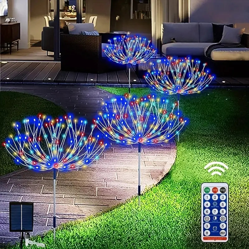 Set of 4 Solar Fireworks Lights for a Dazzling Christmas Display-3