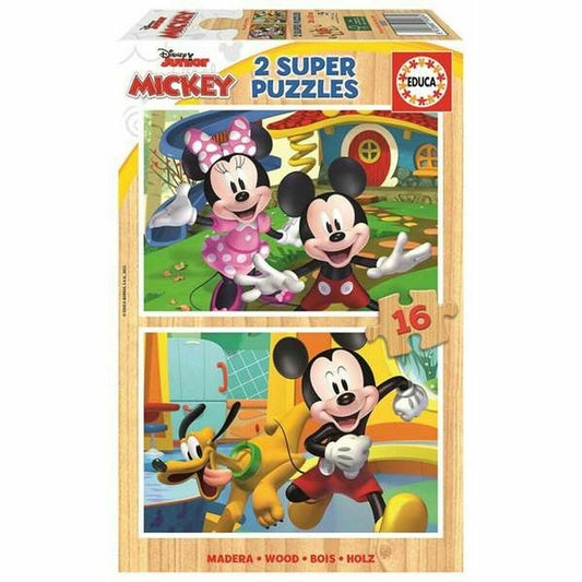 2-Puzzle Set Mickey Mouse 19287 16 Pieces 36 cm-0