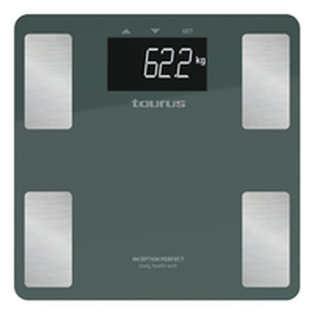 Digital Bathroom Scales Taurus INCEPTION PERFE Blue Green Tempered Glass 180 kg-3