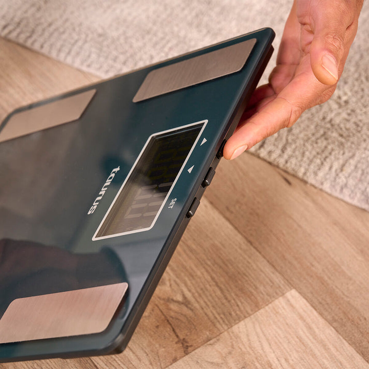 Digital Bathroom Scales Taurus INCEPTION PERFE Blue Green Tempered Glass 180 kg-2