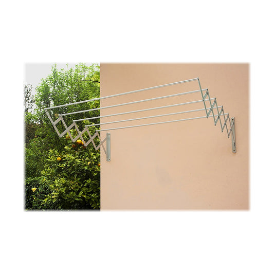 Retractable Clothes Line 120 x 70 x 23 cm Steel White Epoxi-0