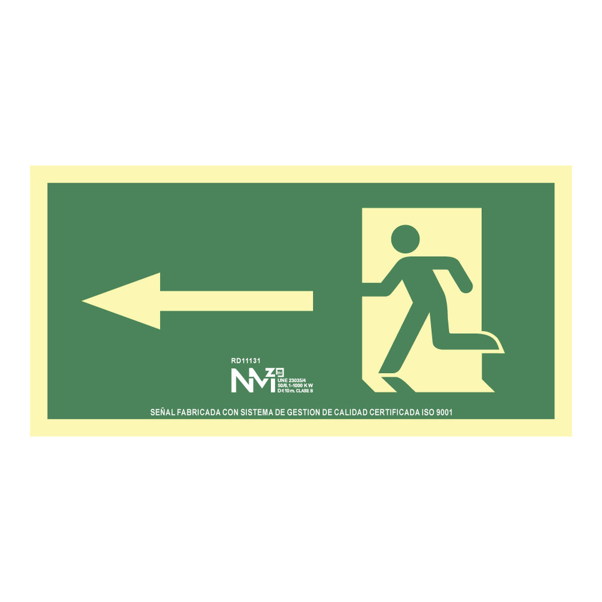 Sign Normaluz Evacuación flecha izquierda PVC 32 x 16 cm-0