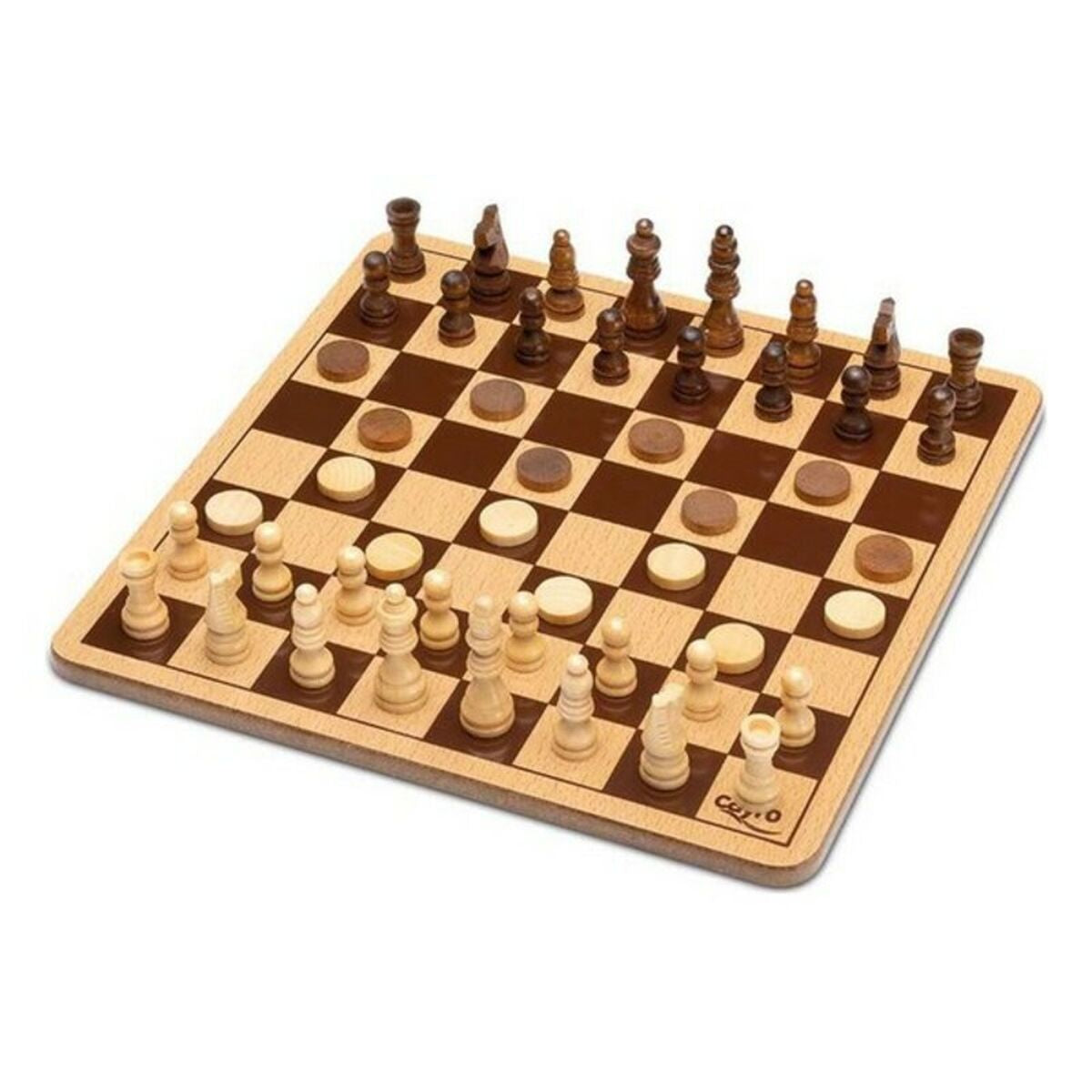 Chess and Checkers Board Cayro 751 Wood-2