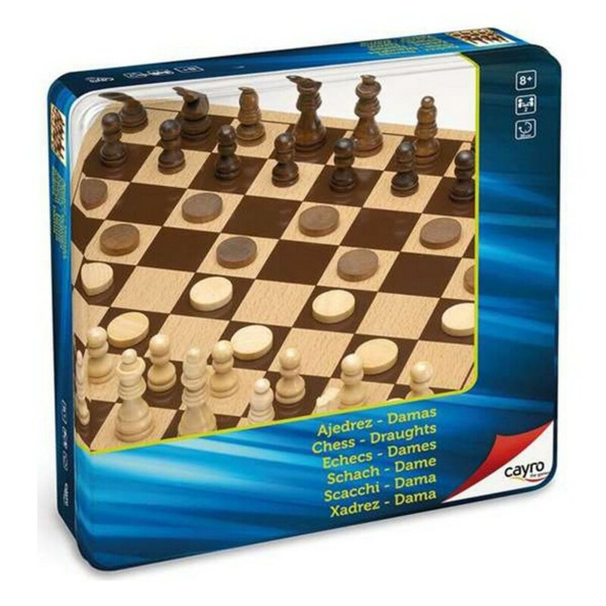 Chess and Checkers Board Cayro 751 Wood-1