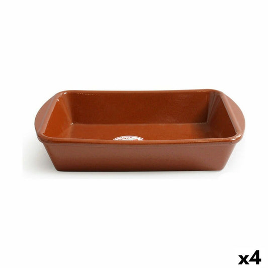 Serving Platter Azofra Baked clay Rectangular 29 x 20 x 6 cm (4 Units)-0