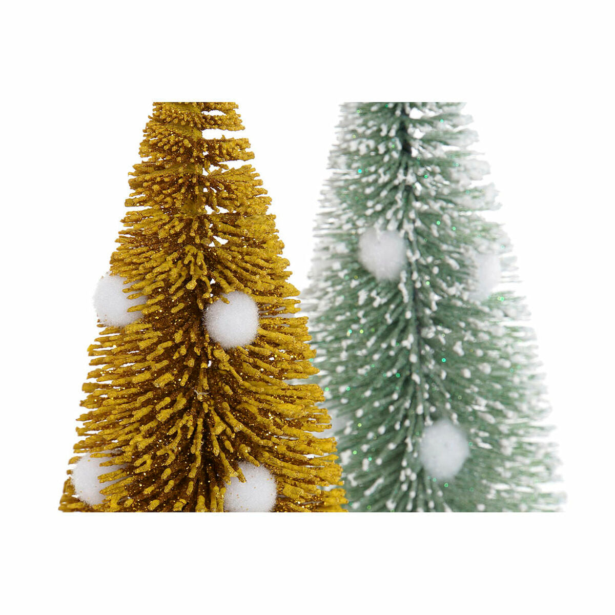 Christmas Tree DKD Home Decor Polyester Wood Pompoms (2 pcs) (7 x 7 x 17 cm)-2