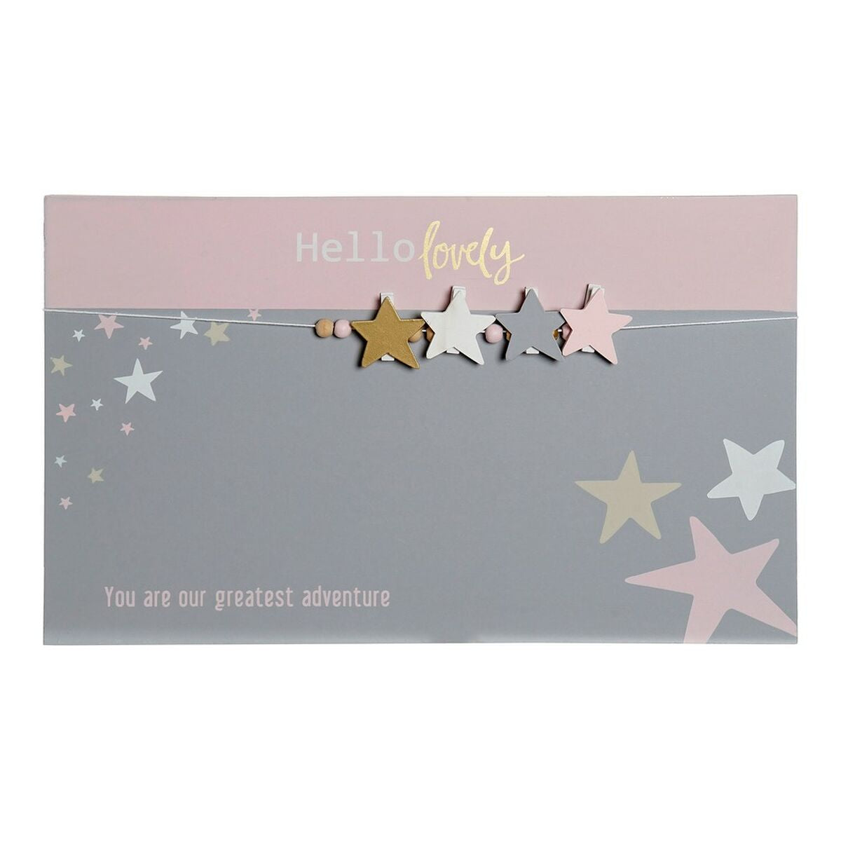 Photo Frame with Clamps DKD Home Decor Hello Lovely MDF Wood Stars 40 x 1 x 24 cm-0