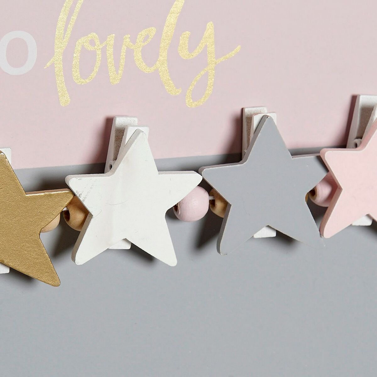 Photo Frame with Clamps DKD Home Decor Hello Lovely MDF Wood Stars 40 x 1 x 24 cm-1