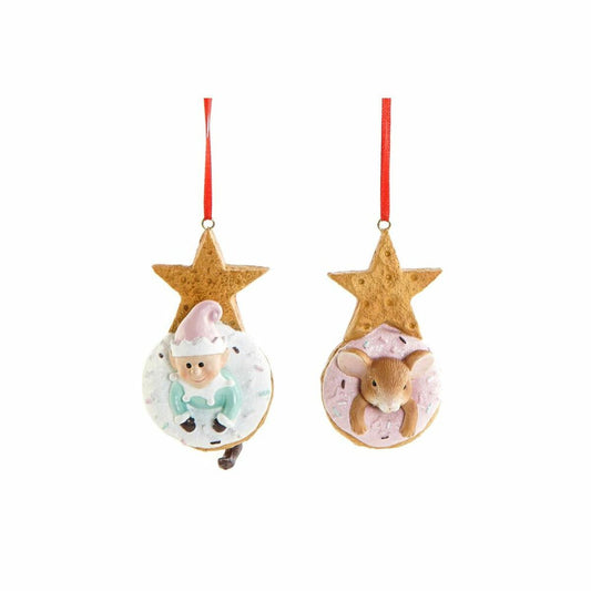 Hanging decoration DKD Home Decor Christmas Resin (2 pcs) (5.5 x 5 x 9 cm)-0