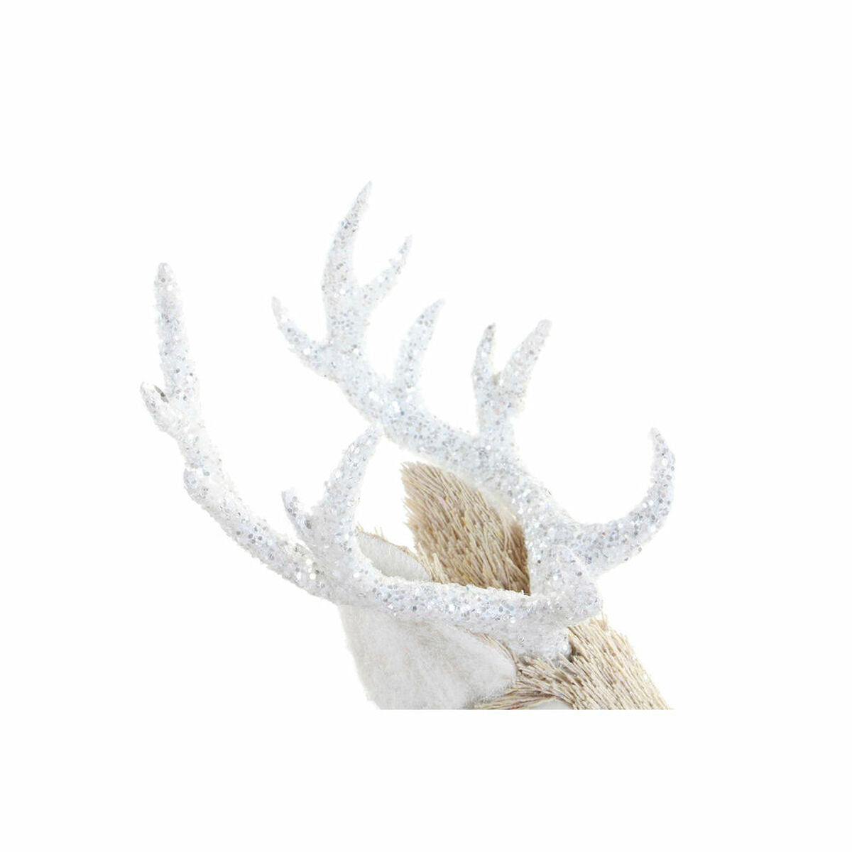 Christmas bauble DKD Home Decor Beige Polyester White polystyrene Reindeer (9 x 24 x 33 cm)-1