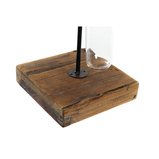 Candleholder DKD Home Decor Crystal Black Metal Wood Brown 20 x 20 x 36 cm-1