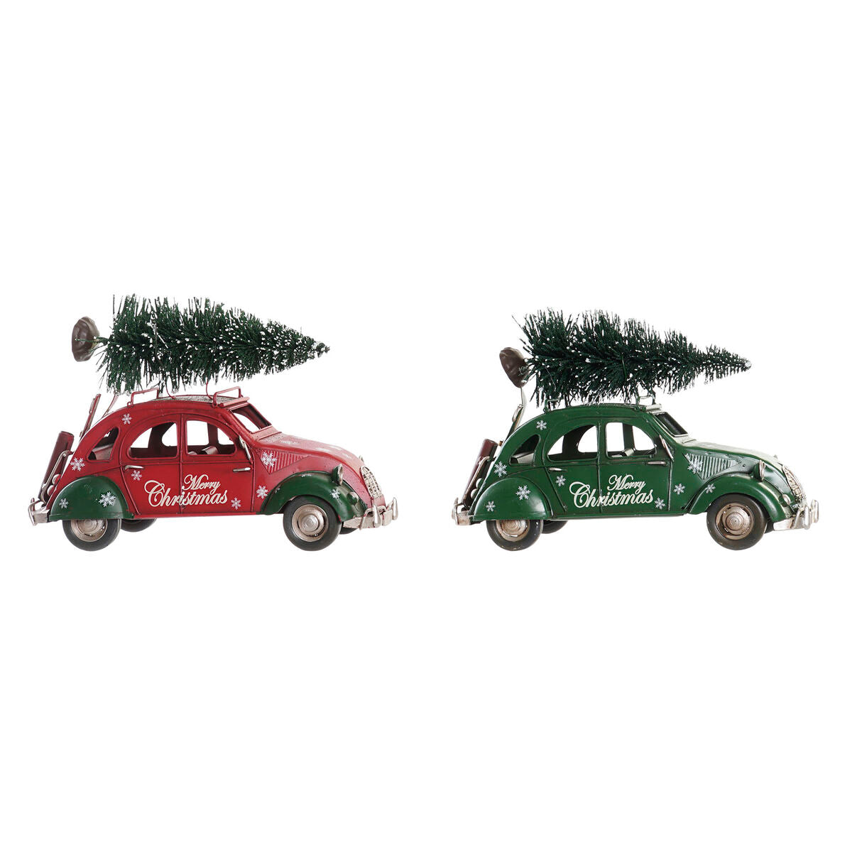 Christmas bauble DKD Home Decor Red Green Car 26 x 11,5 x 16,5 cm (2 Units)-0