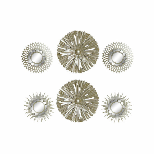 Mirror Set DKD Home Decor Wall polypropylene Golden Mirror (2 pcs) (35 x 3.5 x 35 cm)-0